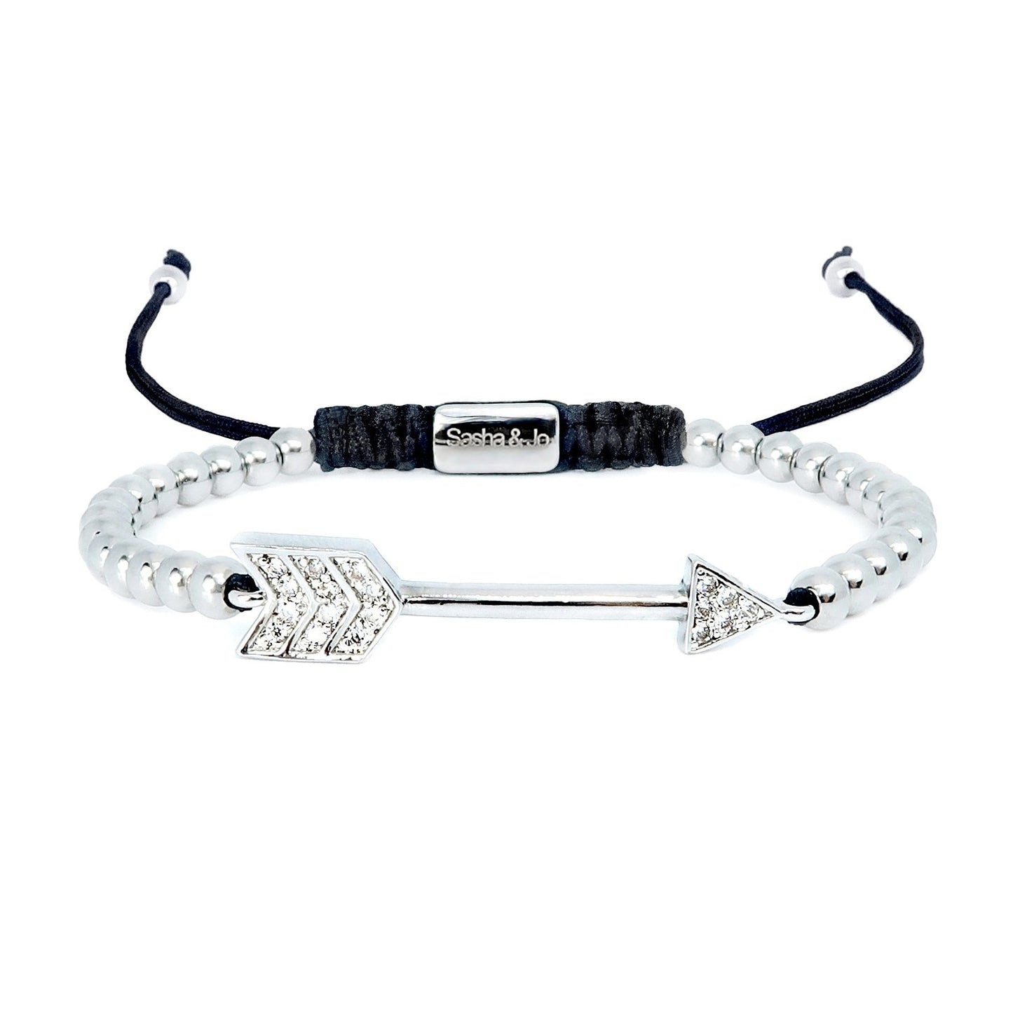 Sasha & Jo arrow bracelet with rhinestones