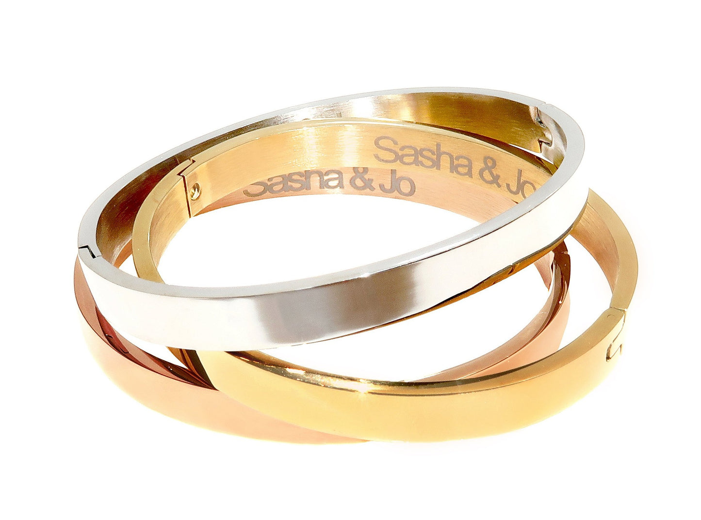 Sasha & Jo silver stainless steel bangle