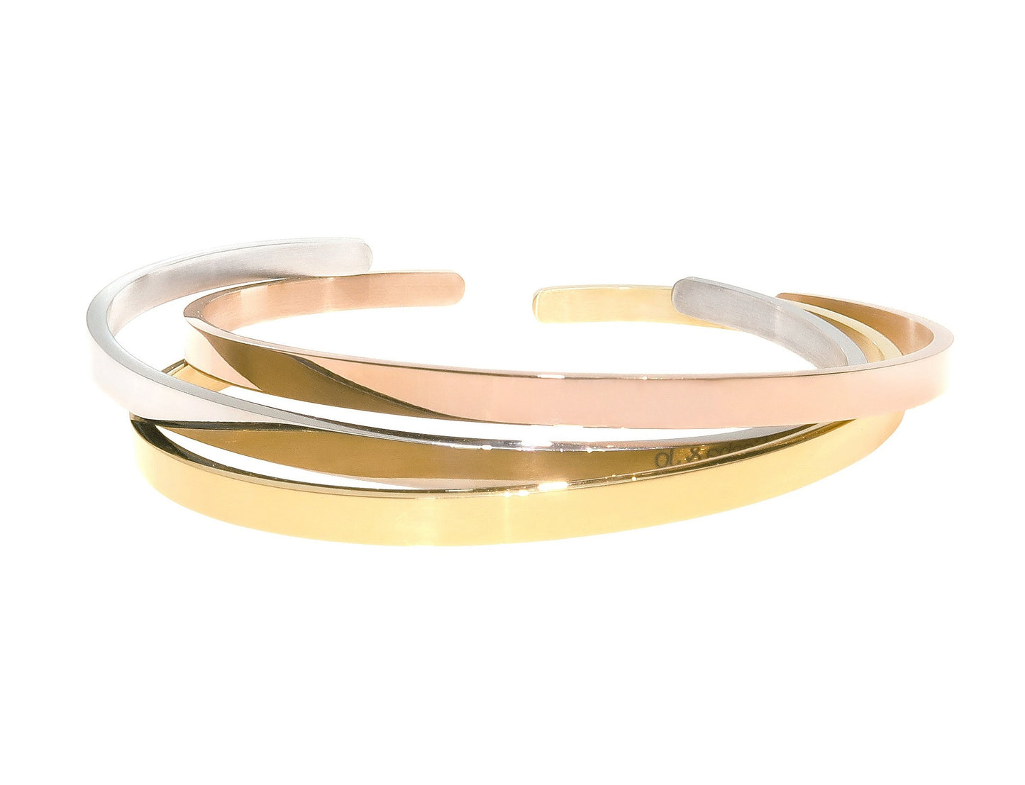 Sasha & Jo rose gold stainless steel slim cuff
