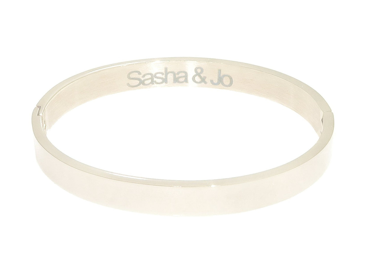 Sasha & Jo silver stainless steel bangle