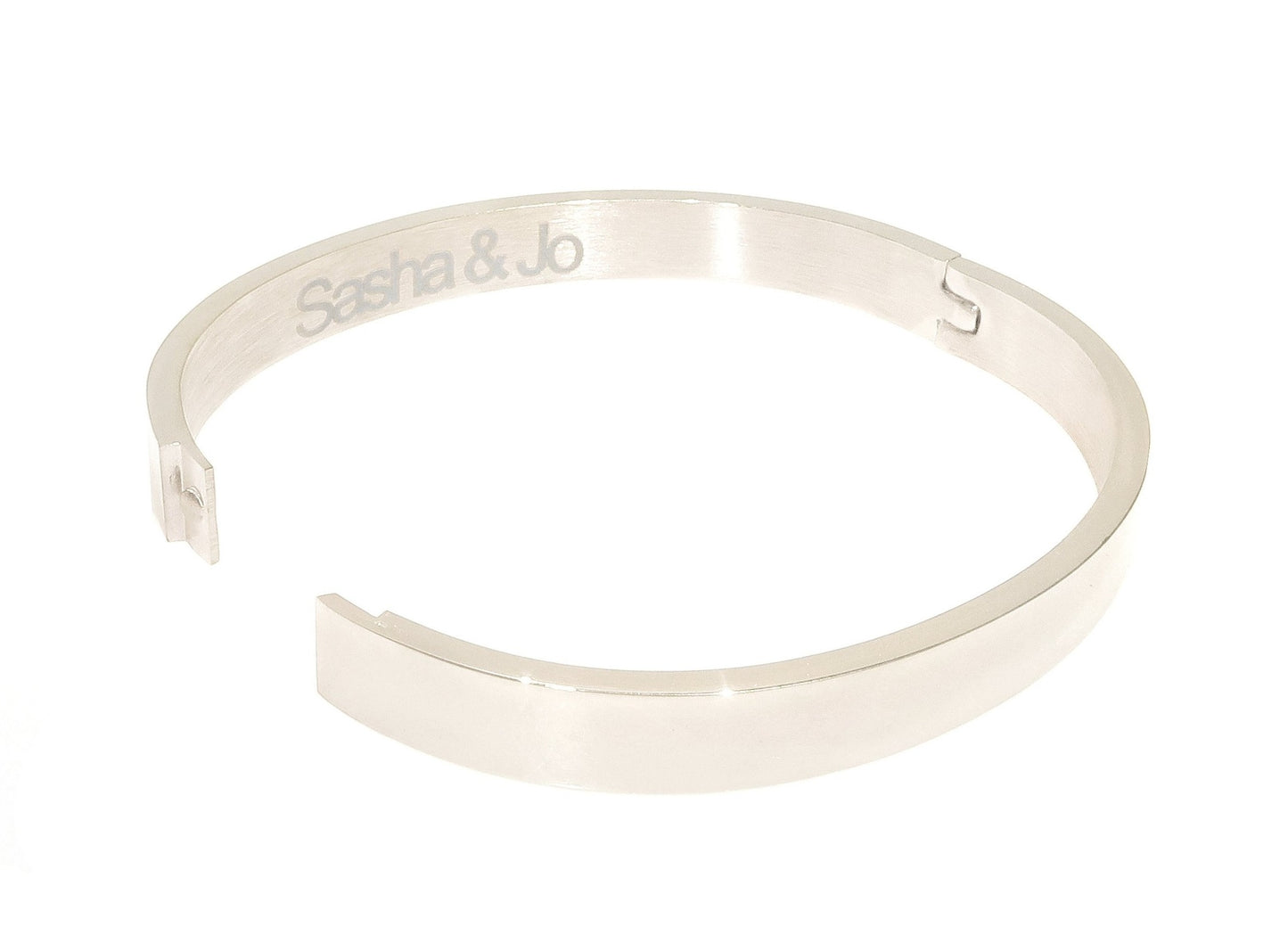 Sasha & Jo silver stainless steel bangle