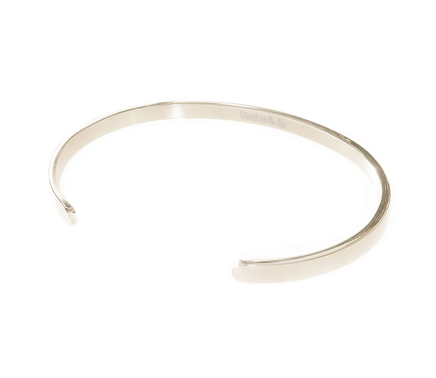 Sasha & Jo silver stainless steel slim cuff