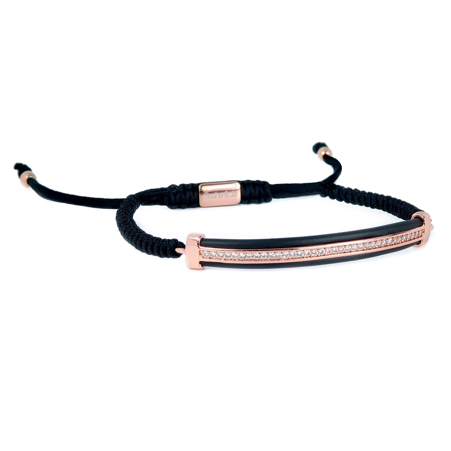 Sasha & Jo rose gold plate with sparkly white rhinestones bracelet