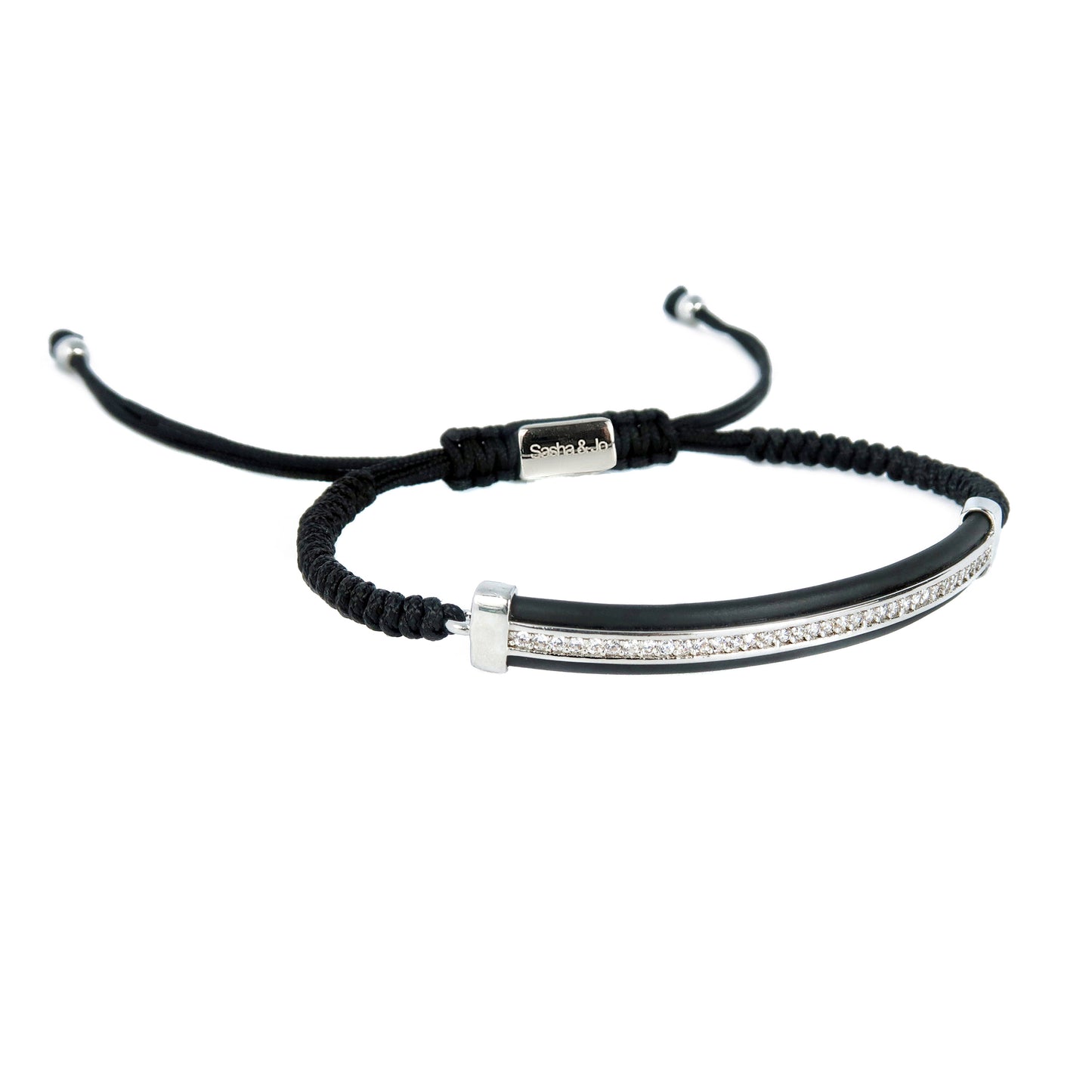 Sasha & Jo silver plate with sparkly white rhinestones bracelet