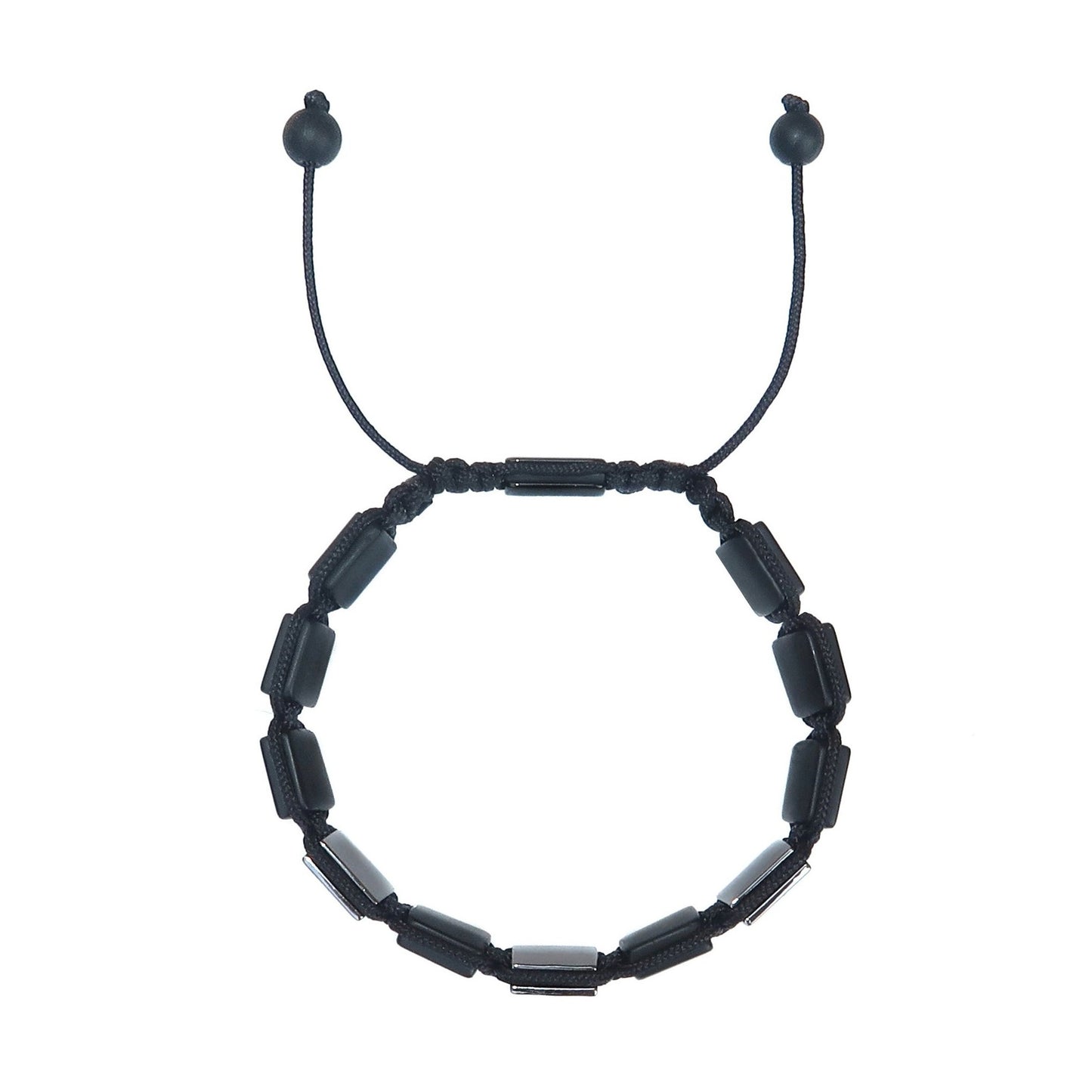 Sasha & Jo black onyx and pavé square beads cord bracelet