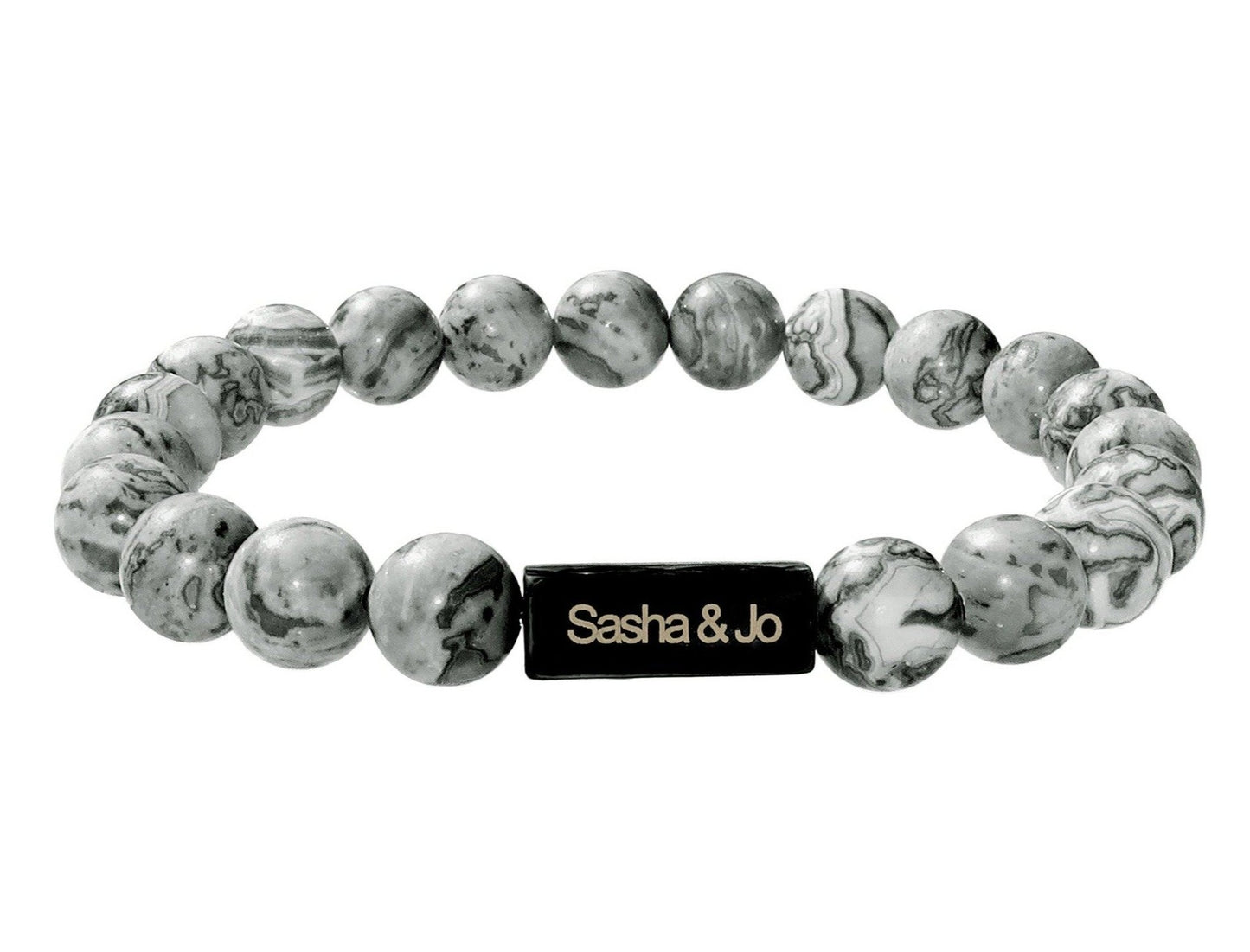 Sasha & Jo jasper grey Picasso beads bracelet