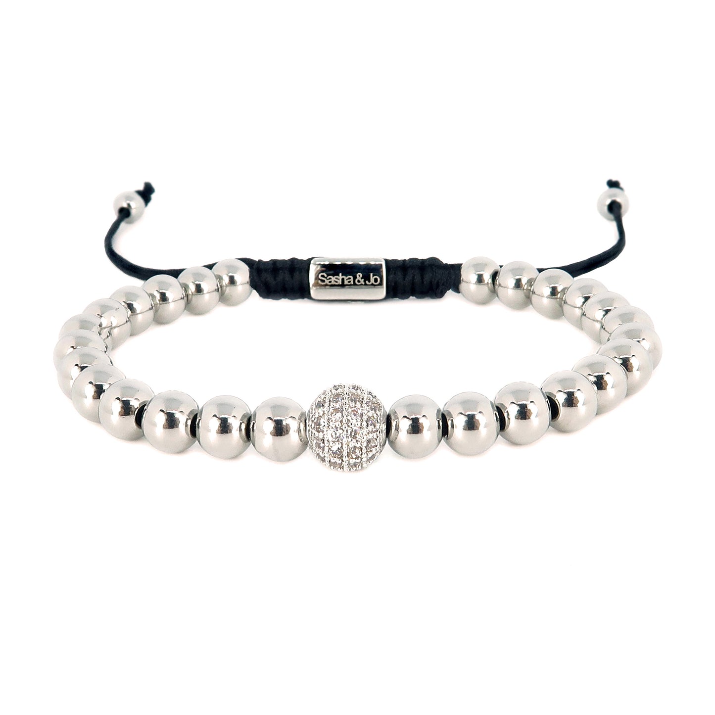 Sasha & Jo silver with pavé bead bracelet