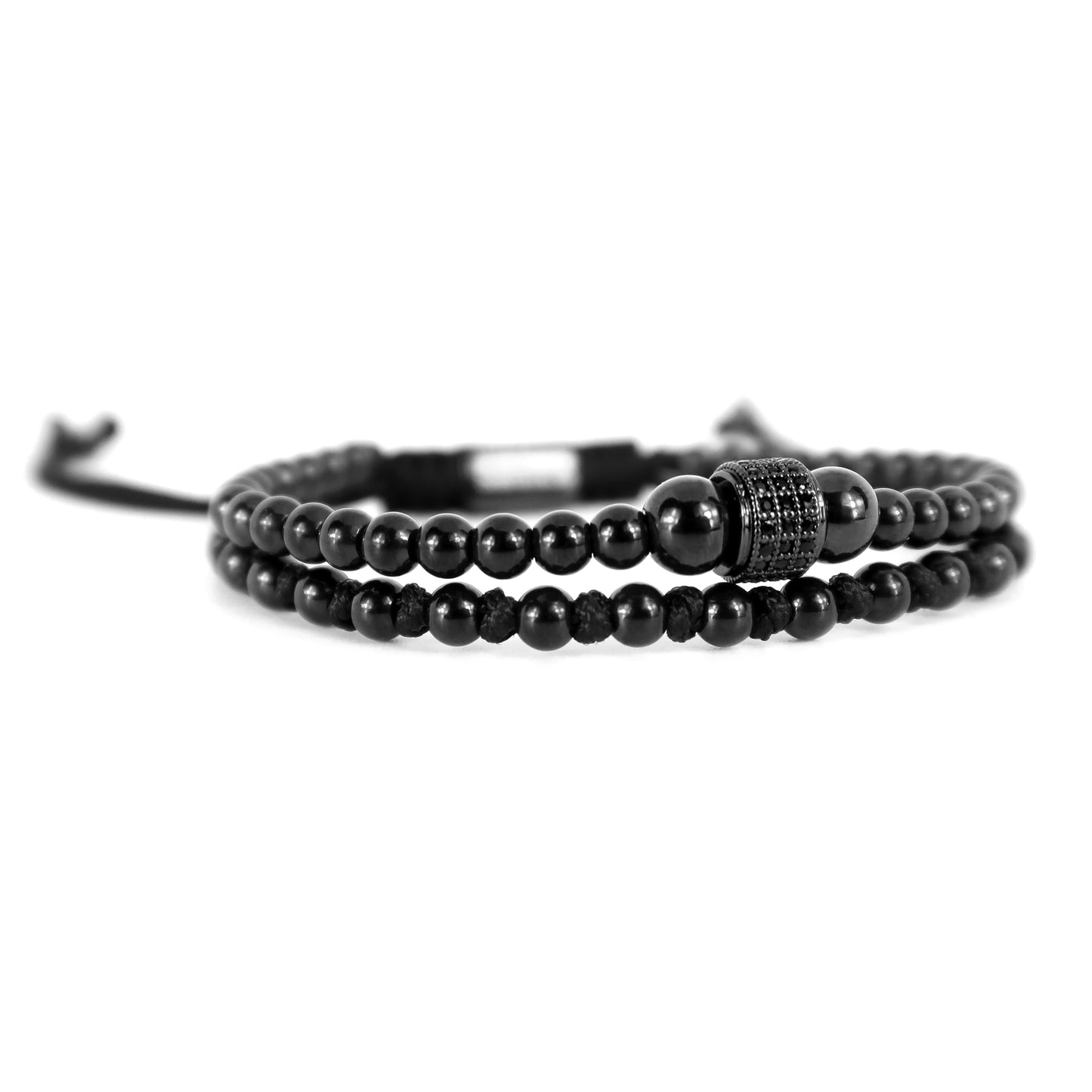 Sasha & Jo black beads & pavé rhinestones bracelet