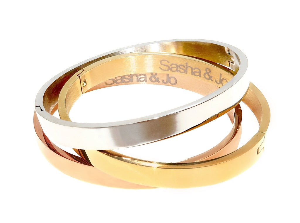Sasha & Jo rose gold stainless steel bangle