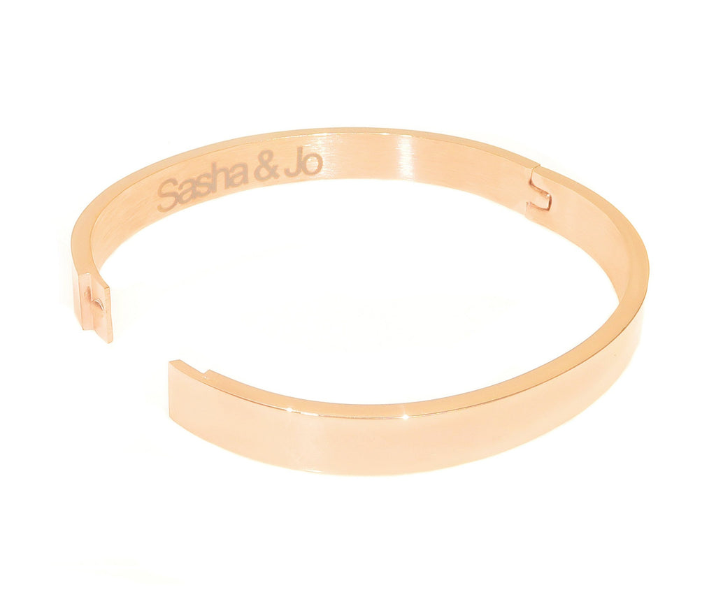 Sasha & Jo rose gold stainless steel bangle
