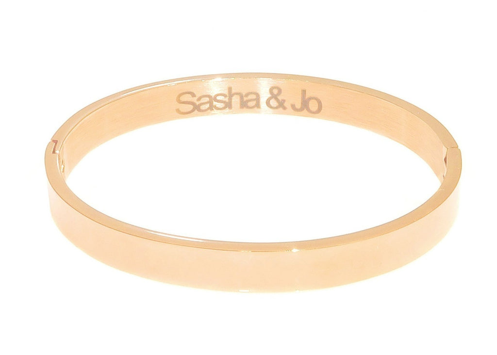Sasha & Jo rose gold stainless steel bangle