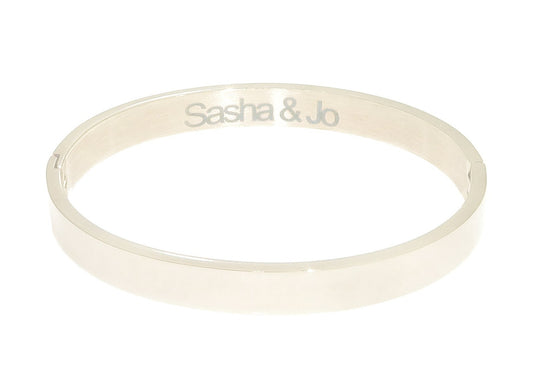 Sasha & Jo silver stainless steel bangle