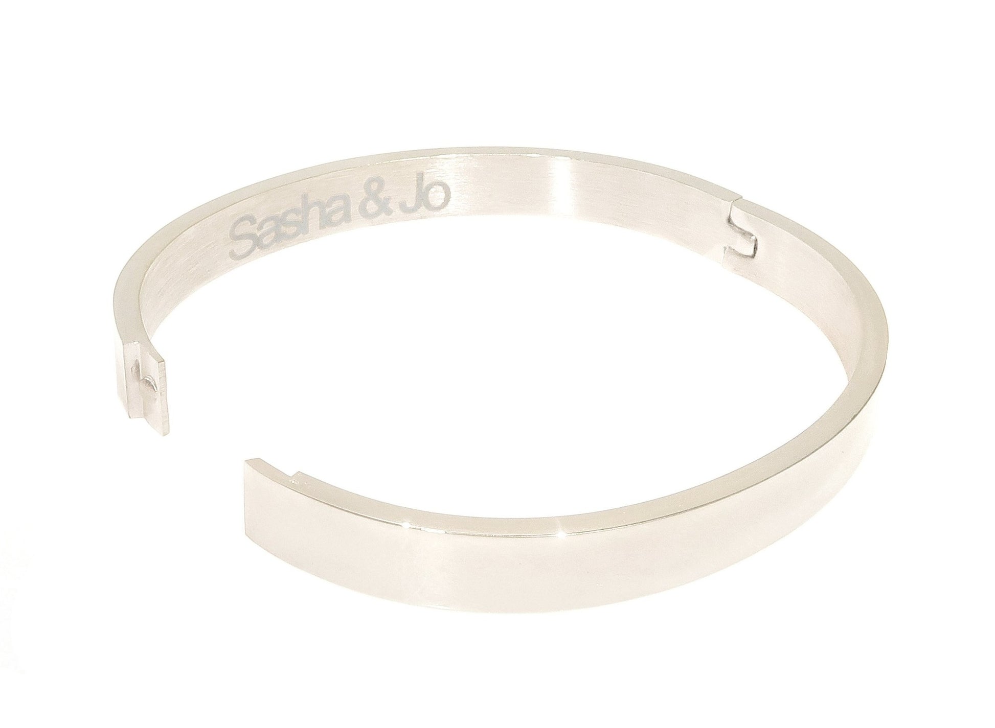 Sasha & Jo silver stainless steel bangle