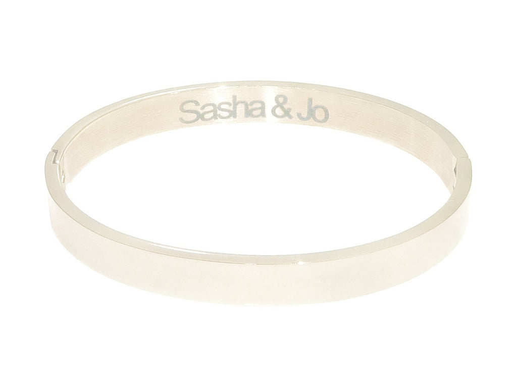 Sasha & Jo silver stainless steel bangle