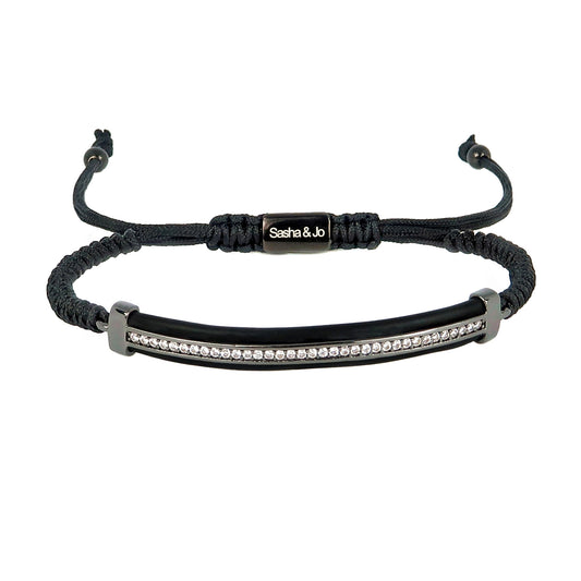 Sasha & Jo gunmetal plate with sparkly white rhinestones bracelet
