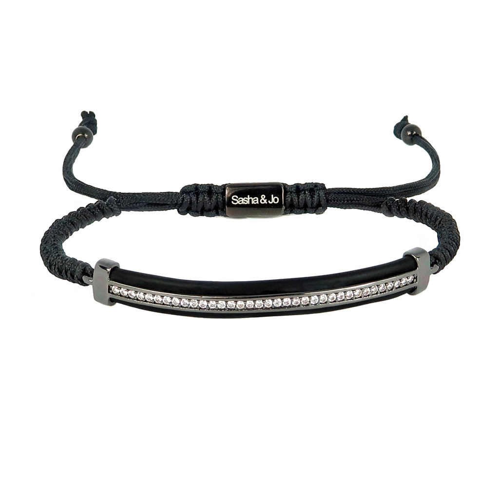 Sasha & Jo gunmetal plate with sparkly white rhinestones bracelet