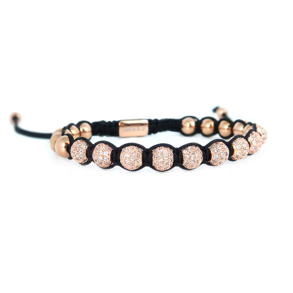 Sasha & Jo rose gold pavé beads with white rhinestones bracelet