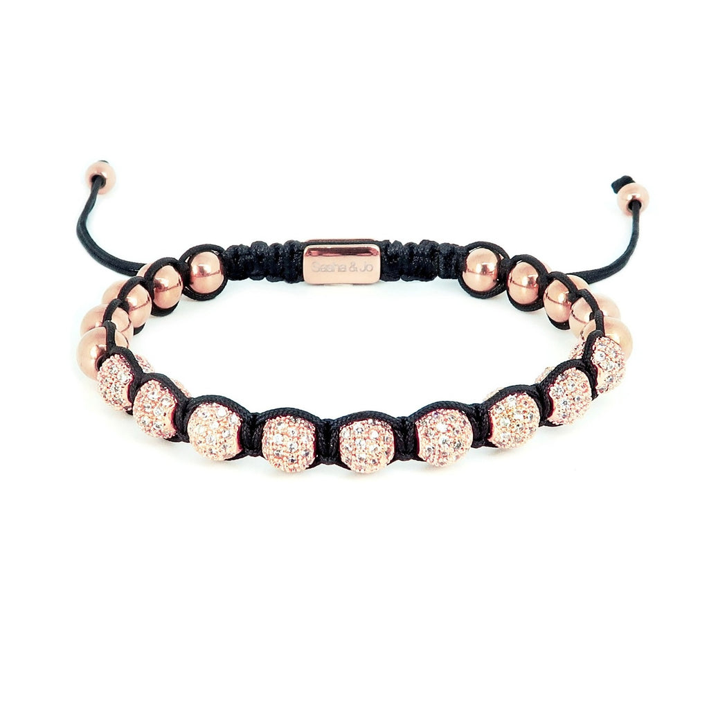Sasha & Jo rose gold pavé beads with white rhinestones bracelet