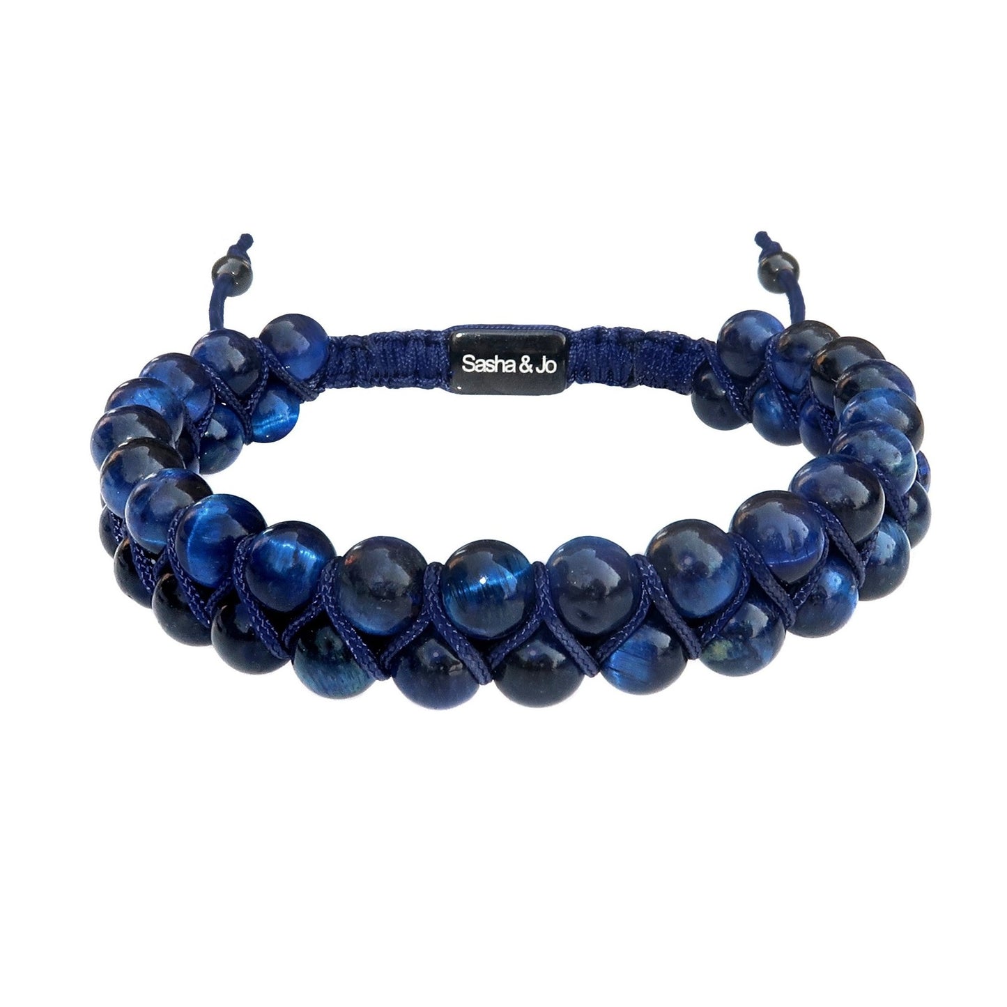 Sasha & Jo blue tiger eye woven beads cord bracelet