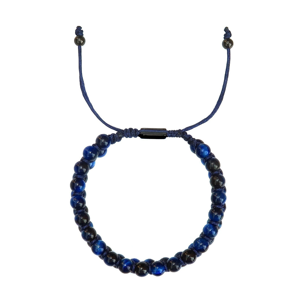 Sasha & Jo blue tiger eye woven beads cord bracelet