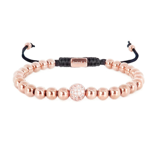 Sasha & Jo rose gold with pavé bead bracelet