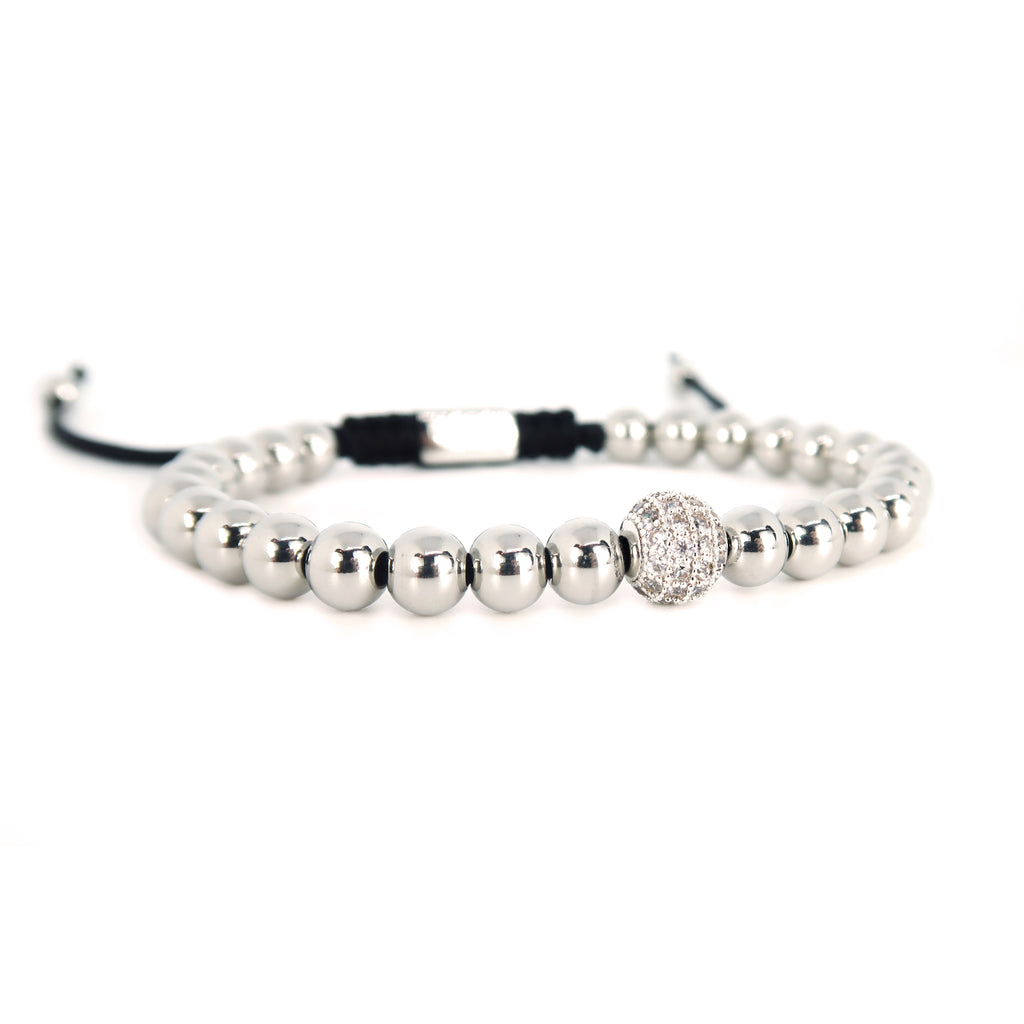 Sasha & Jo silver with pavé bead bracelet