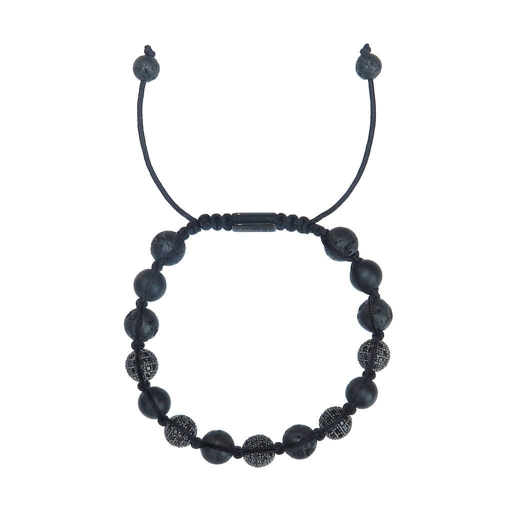 Sasha & Jo lava & pavé beads cord bracelet